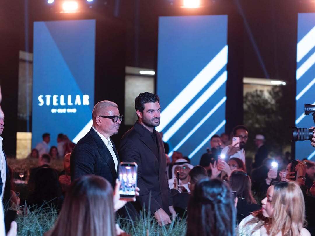 عمرو دياب مع ربيع في حفل في الإمارات