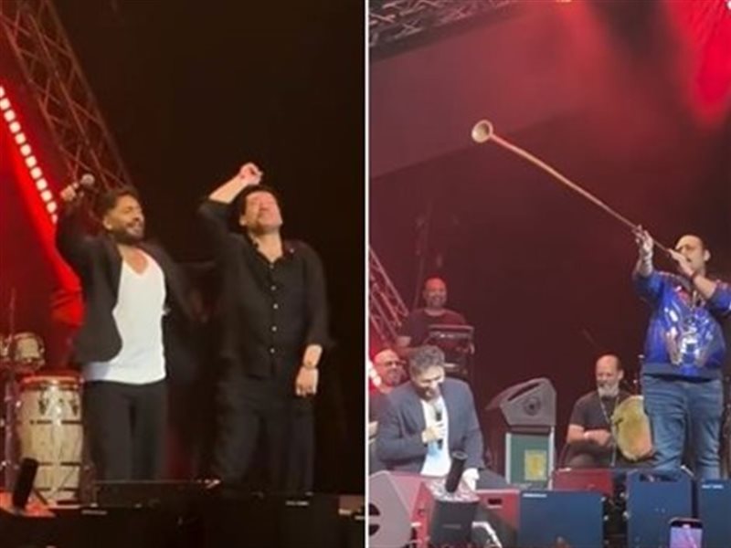 باسم سمرة وعصام السقا ومحمد ثروت يشاركون تامر حسني في حفله بدبي