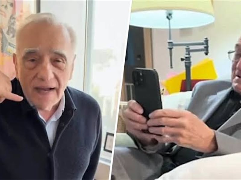 شاهد.. فيديو مزاح روبرت دي نيرو مع المخرج سكورسيزي الذي حصد 199 مليون مشاهدة في يوم 
