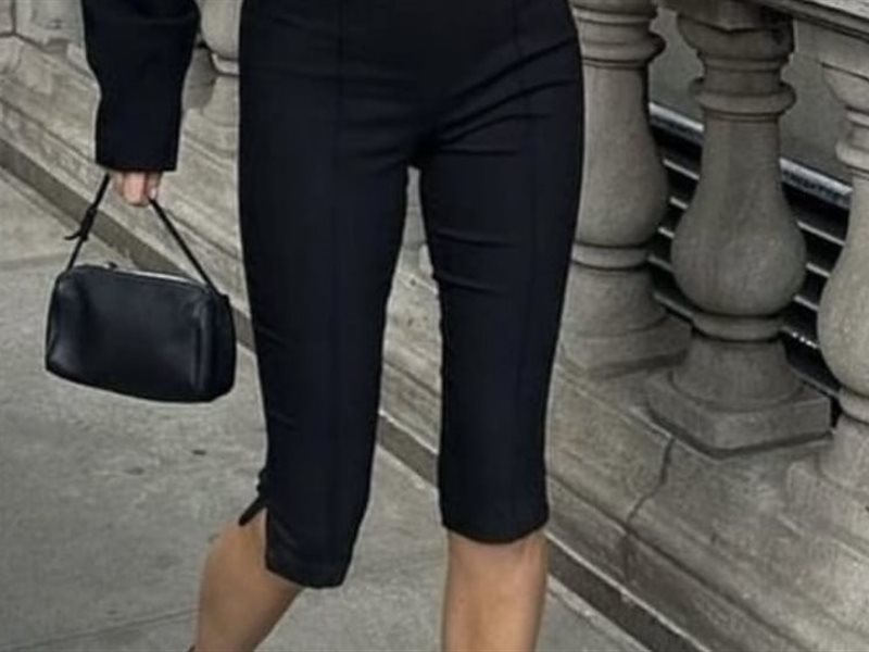 البنطلون الكابري الأسود يفرض نفسه كخيار أنيق وعصري
