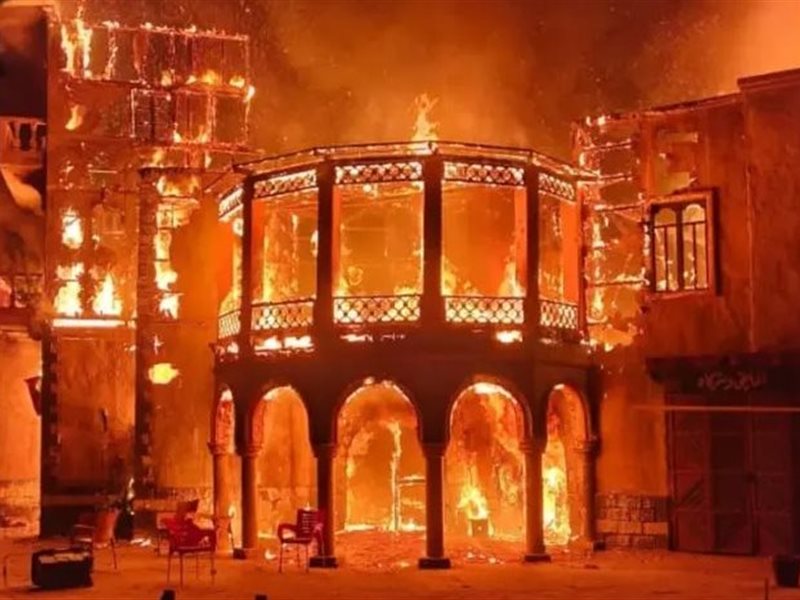 النيران تلتهم موقع تصوير مسلسل 